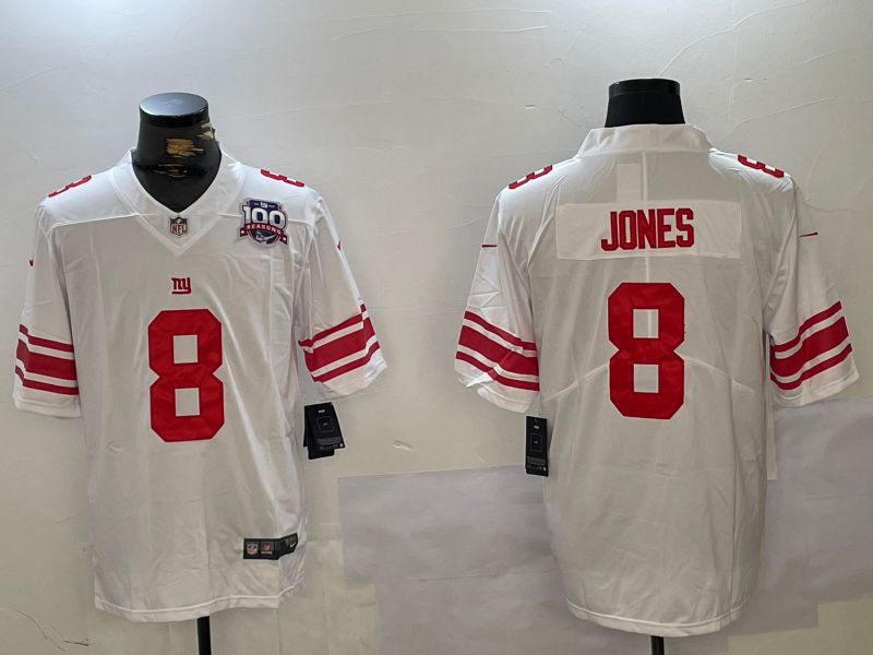 Men New York Giants #8 Jones White 2024 Nike Vapor Limited NFL Jersey style 5->new york giants->NFL Jersey